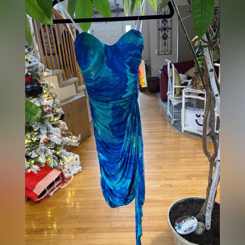 BCX Vibrant Blue Strapless Dress